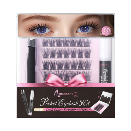 Beauty7 Pocket Eyelashes Kit Eyelash Extension Kit Easy Kit