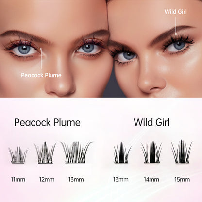 Beauty7 Self Adhesive Eyelashes 40PCS  1 Step Pre Glued Cluster Lashes