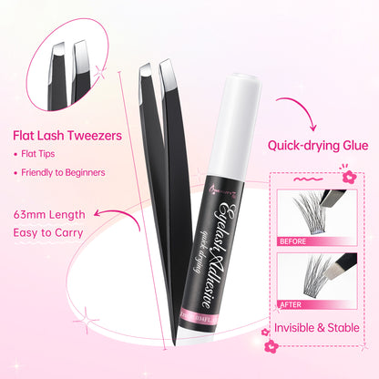 Beauty7 Pocket Eyelashes Kit Eyelash Extension Kit Easy Kit