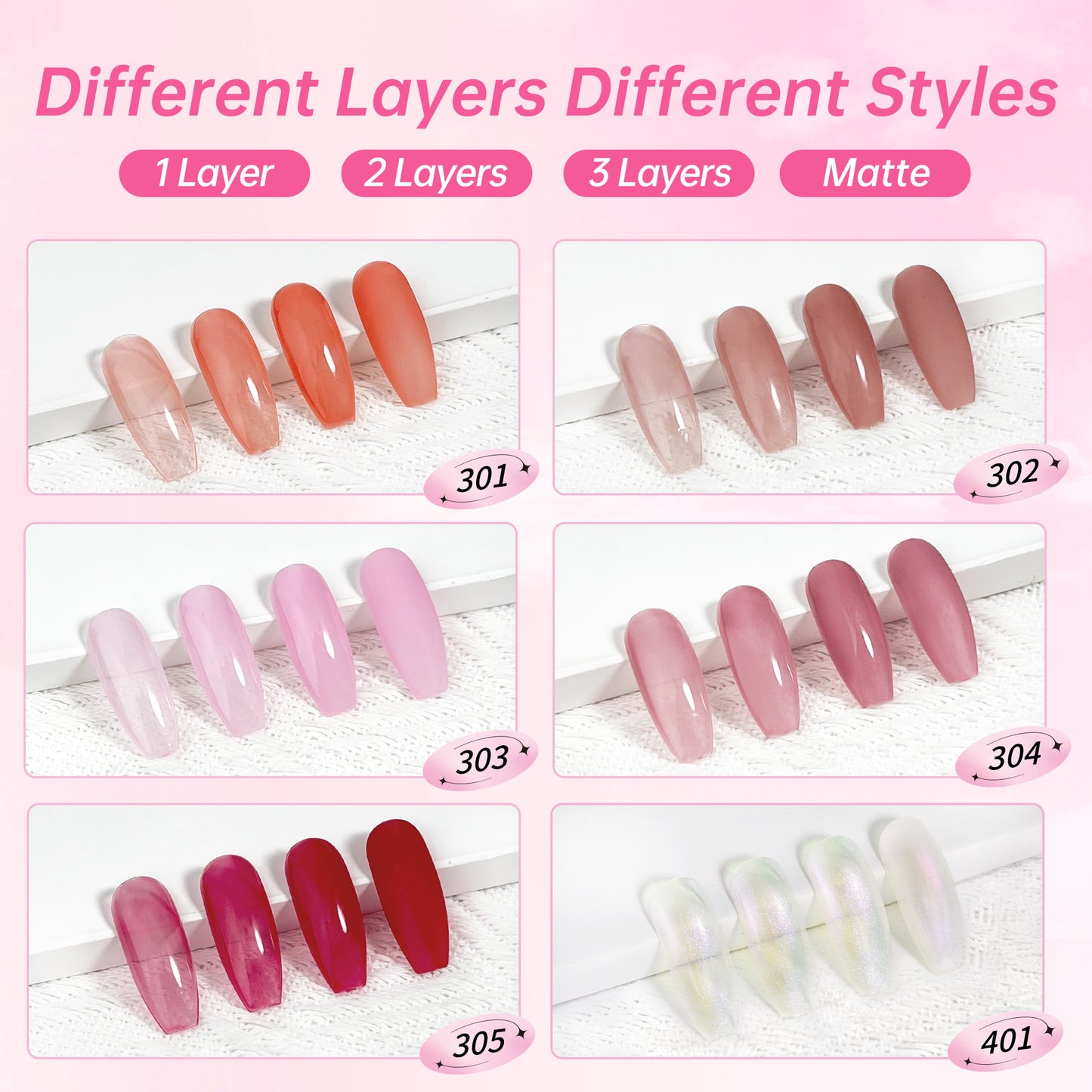 Beauty7 Gel-Nagellack-Set Nagellack 6 Farben