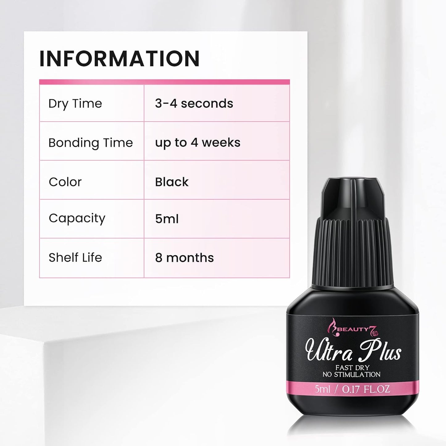 Beauty7 Eyelash Extension Glue 5ml Ultra Plus Professional & DIY Use