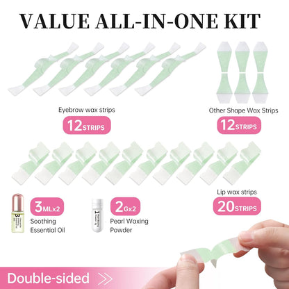 Beauty7 Eyebrow Wax Strips Kit Lip Wax Strips Kit 2 SET