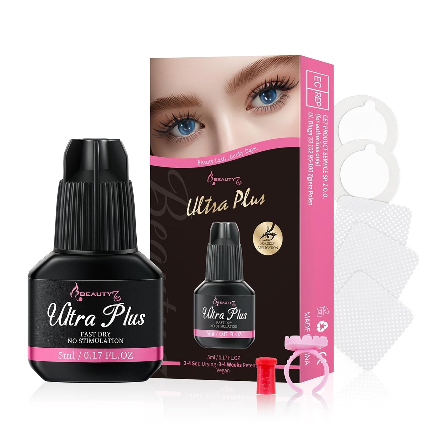 Beauty7 Eyelash Extension Glue 5ml Ultra Plus Professional & DIY Use