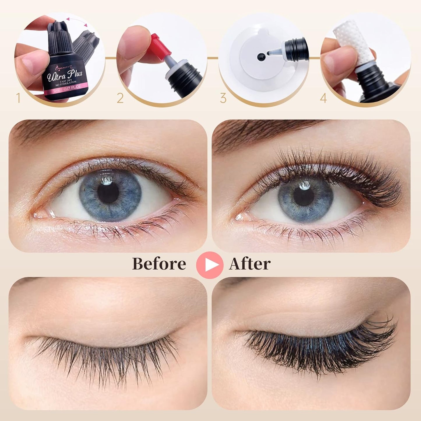Beauty7 Eyelash Extension Glue 5ml Ultra Plus Professional & DIY Use
