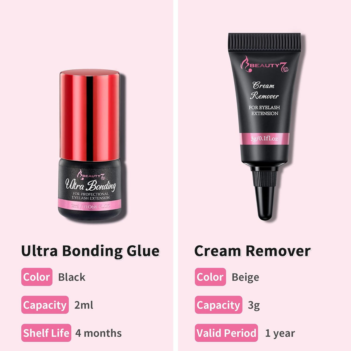Beauty7 Ultra Bonding Lash Glue Kit With Cream Remover