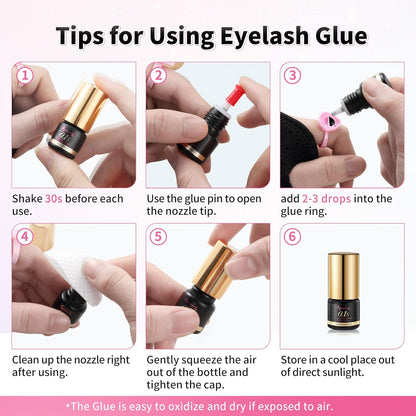 Beauty7 Eyelash Extension Glue Volume Plus 0.1s Fast Drying for Professional Use
