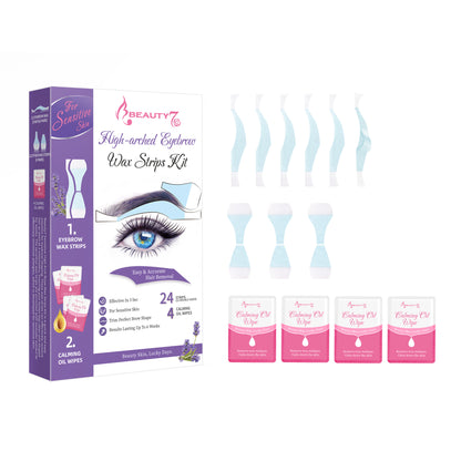 Beauty7 Empfindliche Augenbrauen Lippenwachsstrips Set Gesichts-Haarentfernung