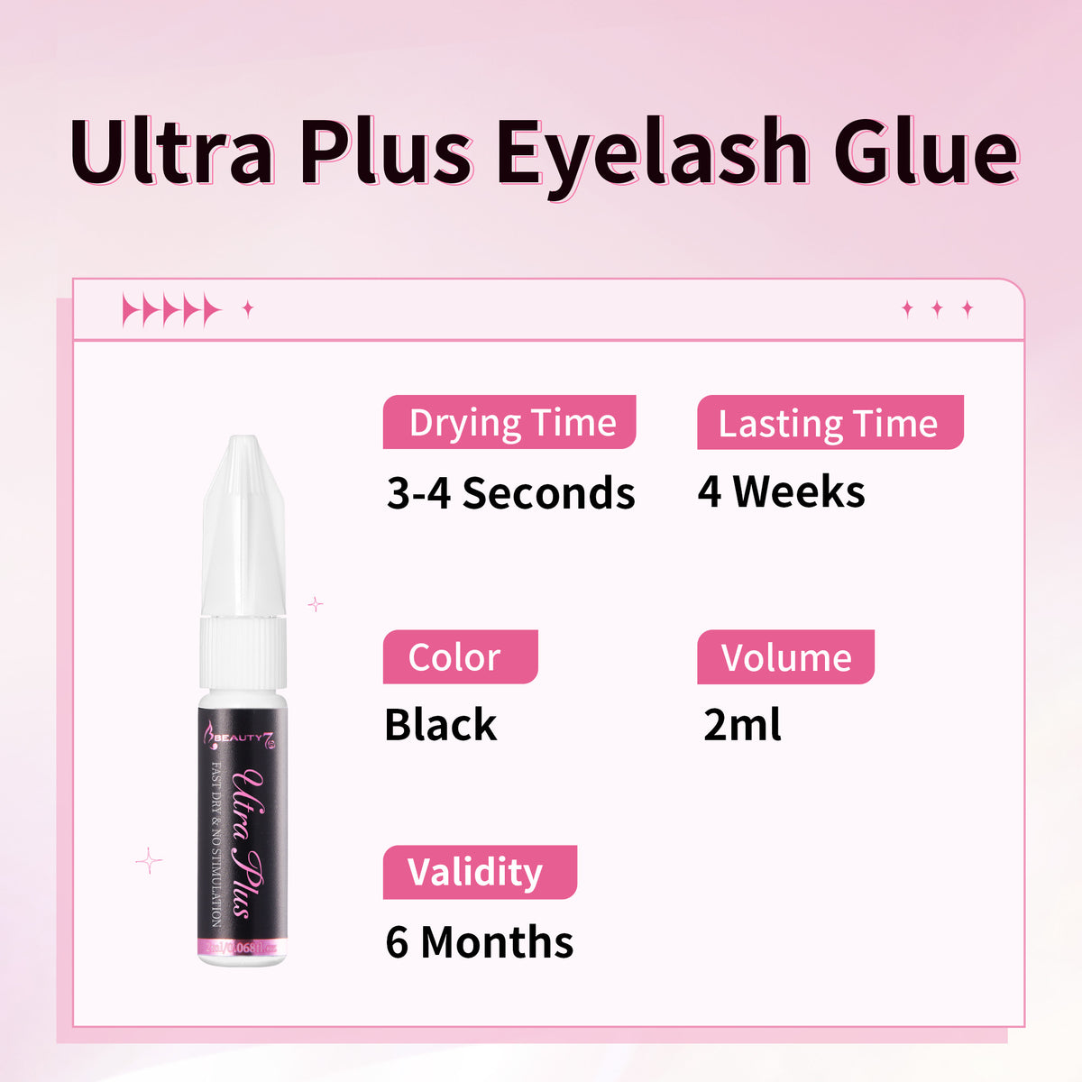 Beauty7 Eyelash Glue Eyelash Extension Glue Ultra Plus 2ml