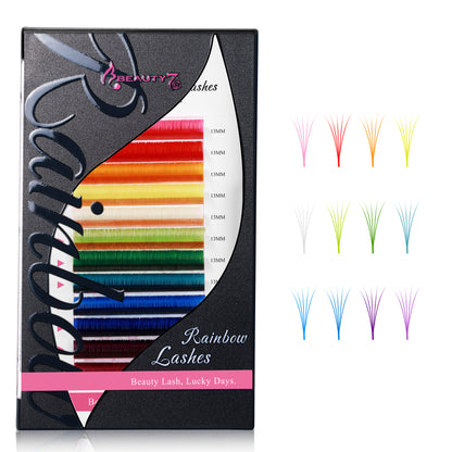 Colored Lashes 12 Colors Easy Fan 0.05 D+