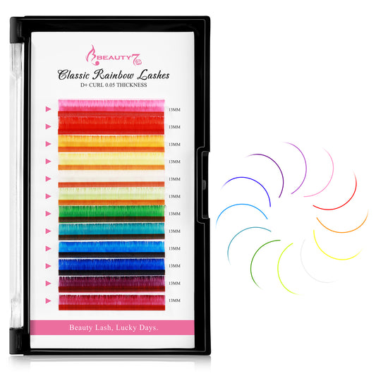 Colored Lashes 12 Colors Classic 0.05 D+