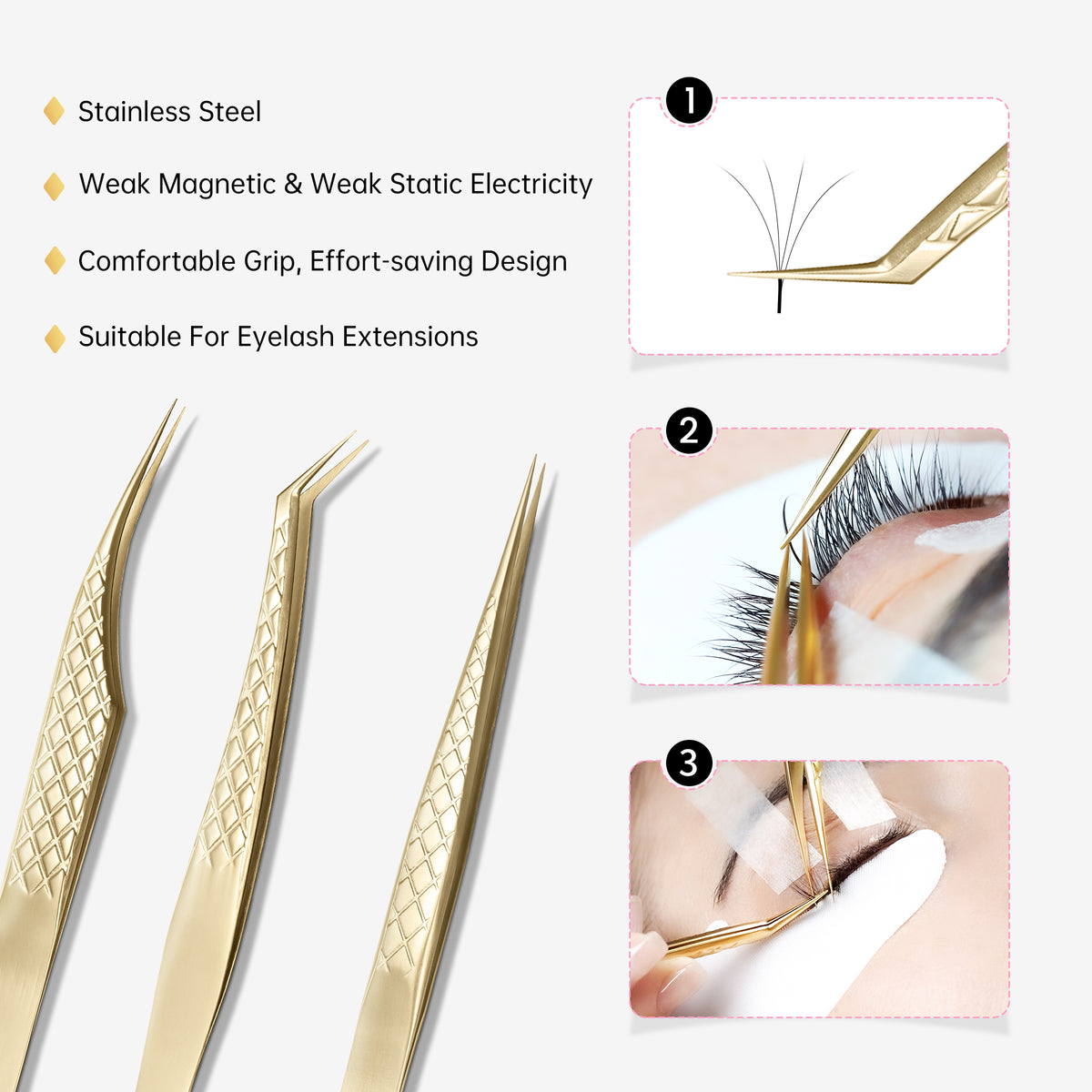 Lash Tweezers_Gold
