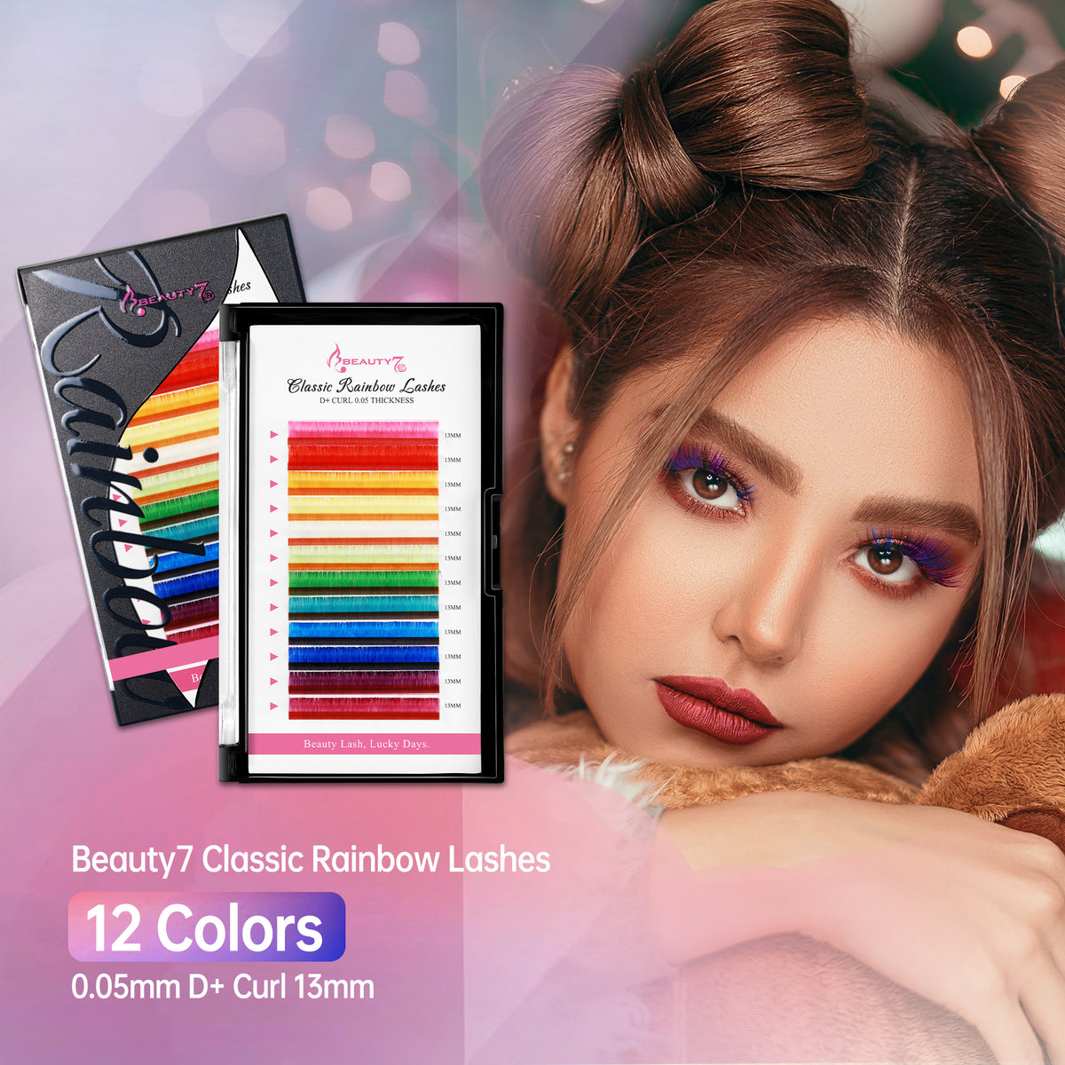 Colored Lashes 12 Colors Classic 0.05 D+