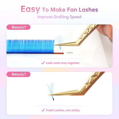 Colored Lashes 7 Colors Easyfan 0.07 D+ Mixed