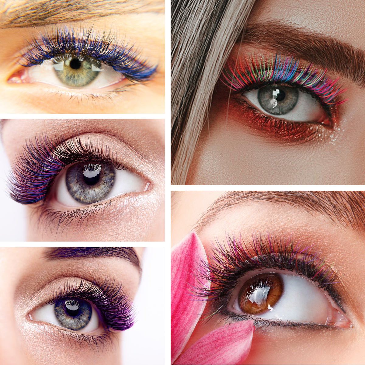 Colored Lashes 7 Colors Easyfan 0.07 D+ Mixed