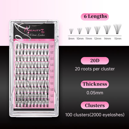 Beauty7 20D Premade Fans Volume Lashes 0.05