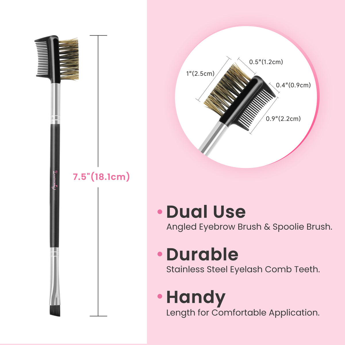 Eyelash Comb & Eyebrow Brush Triple-head Plastic Comb