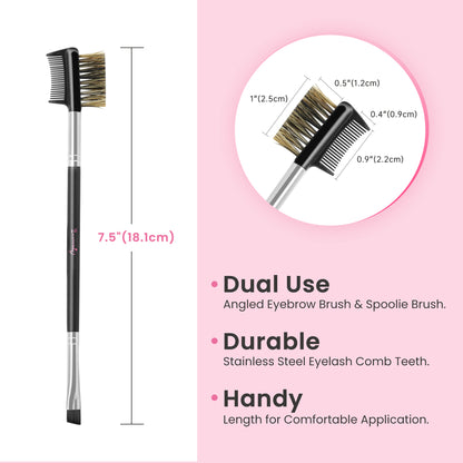 Eyelash Comb & Eyebrow Brush Triple-head Plastic Comb