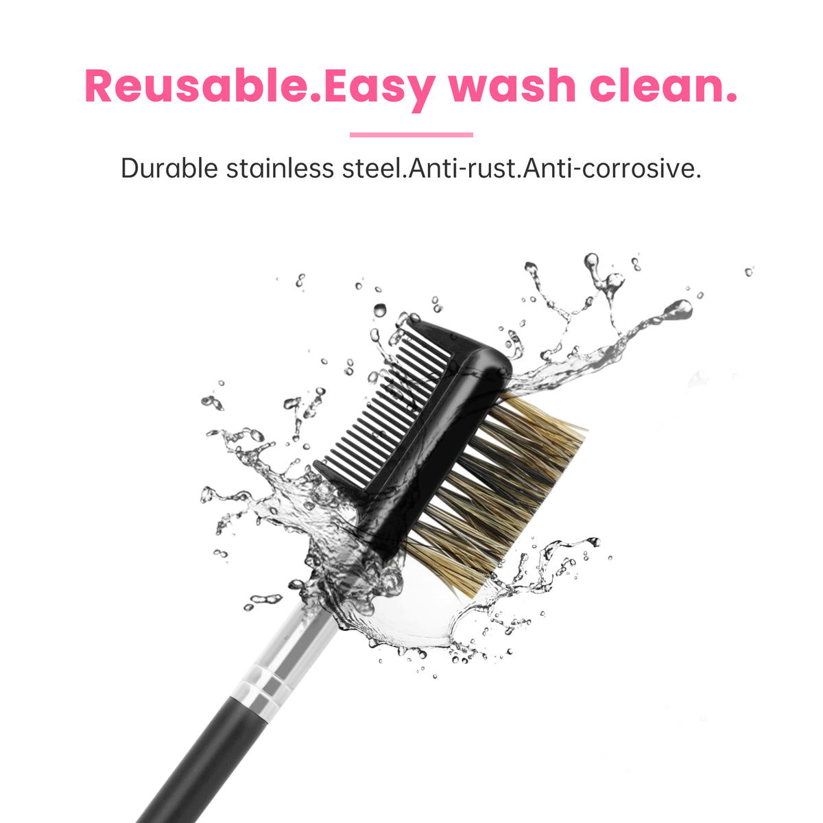 Eyelash Comb & Eyebrow Brush Triple-head Plastic Comb