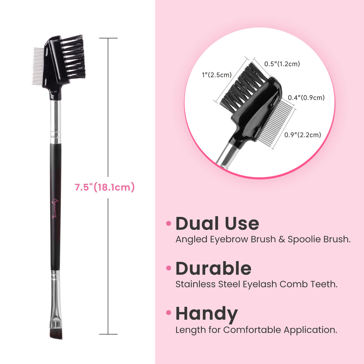 Eyelash Comb & Eyebrow Brush Triple-head Steel Comb