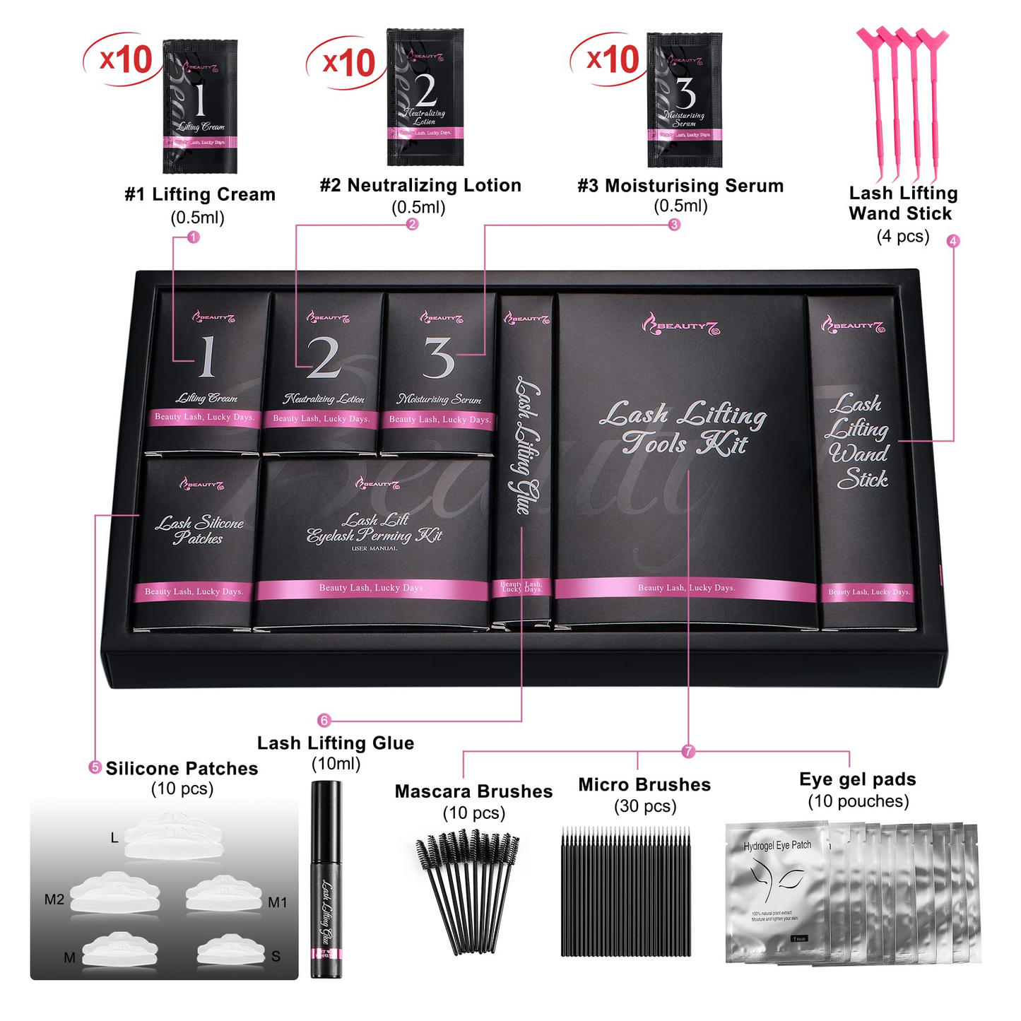 Eyelash Lift Kit, Professional Lash Perm Kit, Semi Permanent Curling Extension Set, Individual Package, for Eyelash Treatment Beauty7